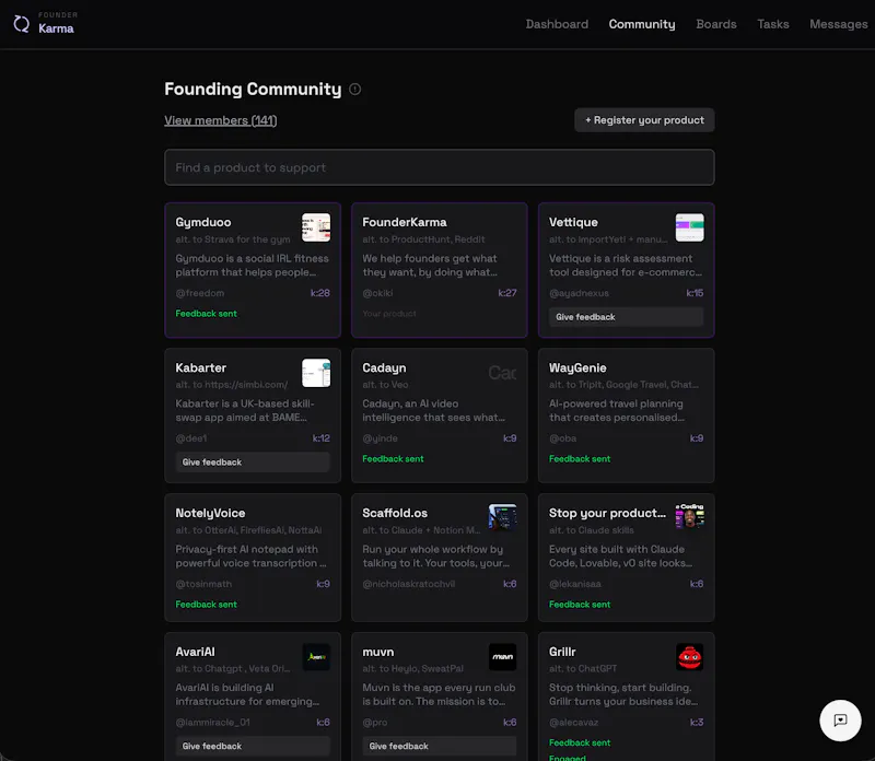 FounderKarma screenshot 4