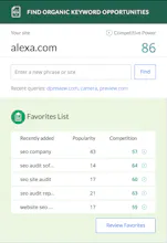 Alexa’s Keyword Difficulty Tool gallery image