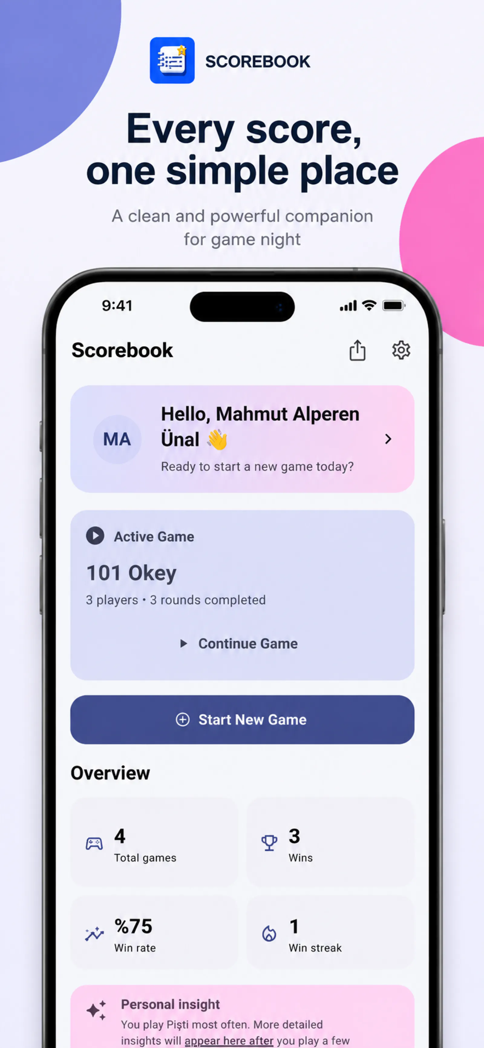 Score Book screenshot 1