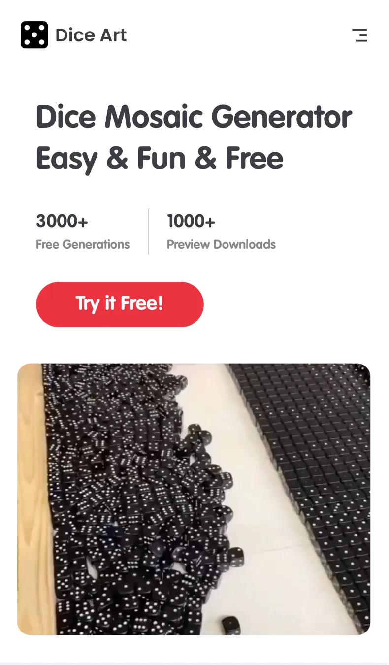 Free Dice Mosaic Generator gallery image