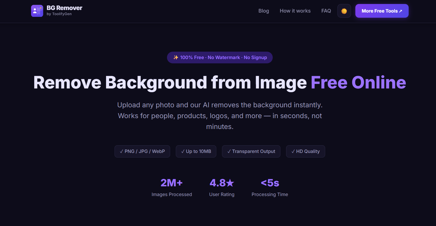 BG Remover by ToolifyGen gallery image