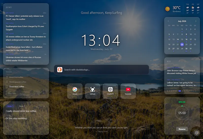 Tabrise — Your custom new tab screenshot 3