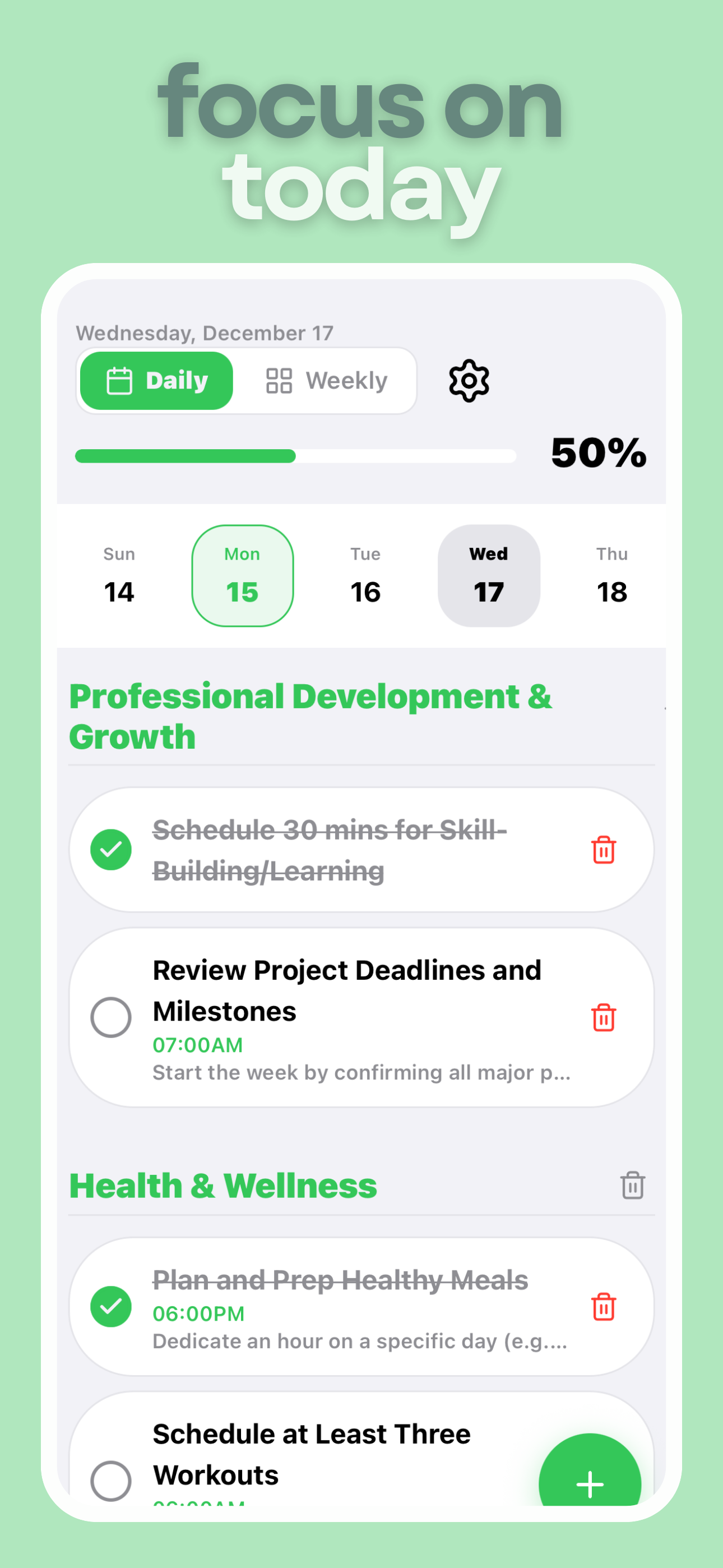 Weeklii's first launch - Screenshot 2 showing product features and functionality