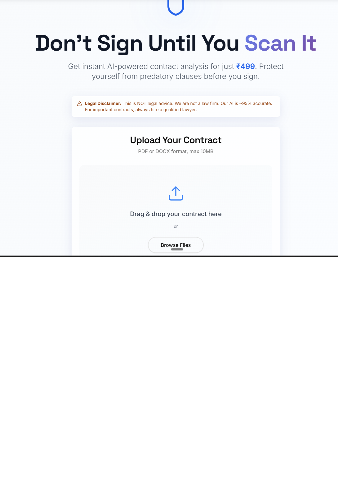 AI Contract Guardian - Main screenshot showing features and interface