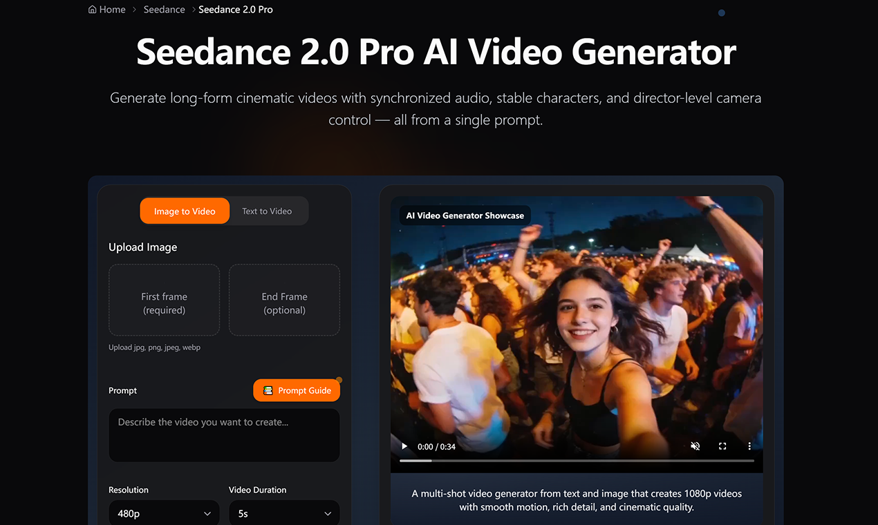 Seedance 2.0 Pro AI Video Generator gallery image