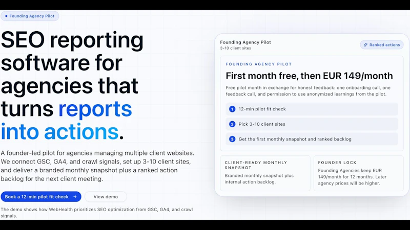 WebHealth SEO Backlog screenshot 1 (video preview)