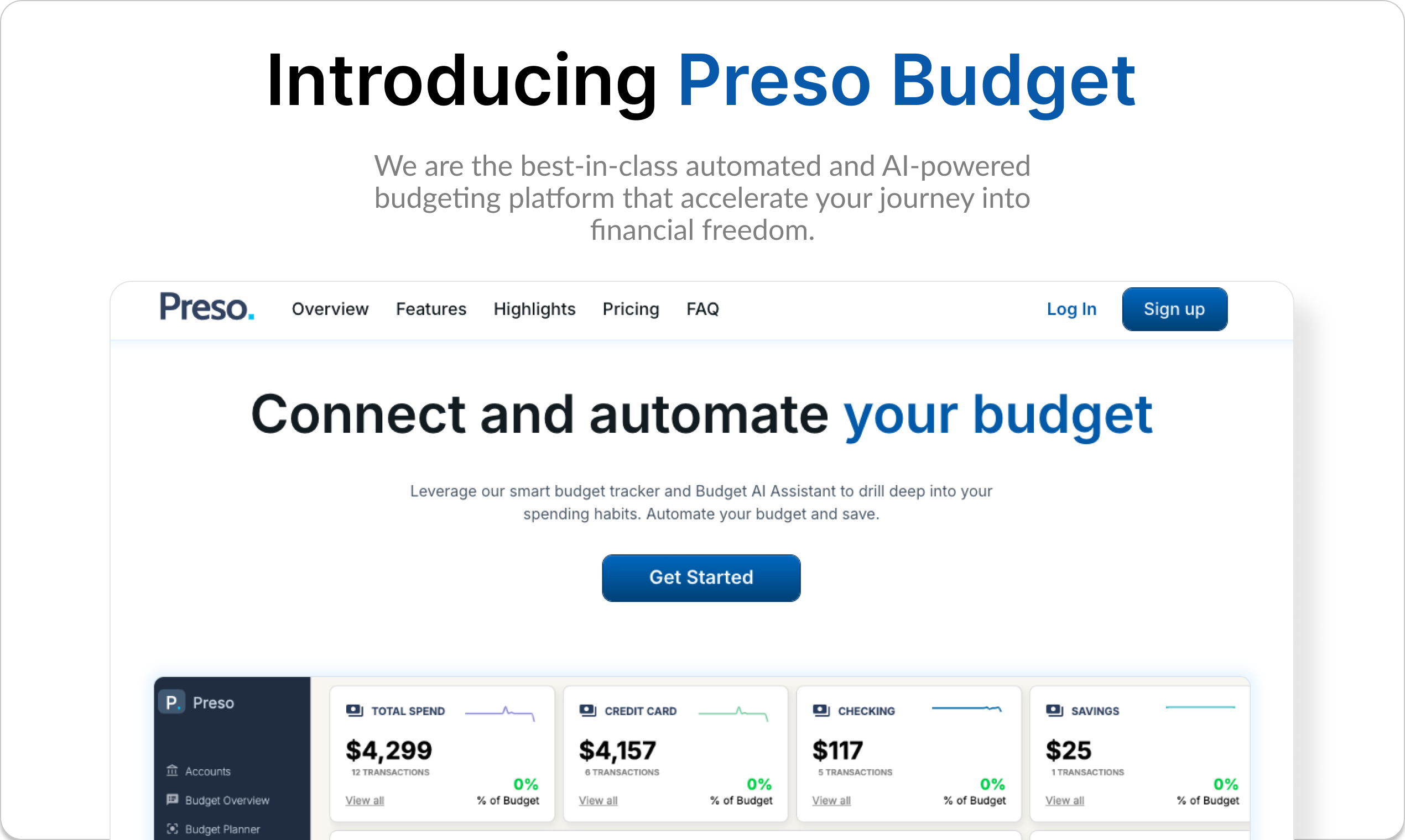 Preso Budget
