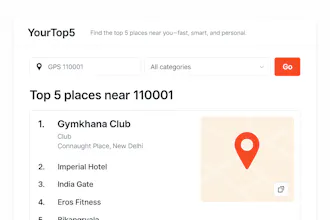 YourTop5 – AI Place Recommender gallery image