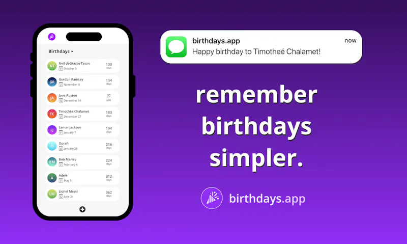 birthdays.app screenshot 2