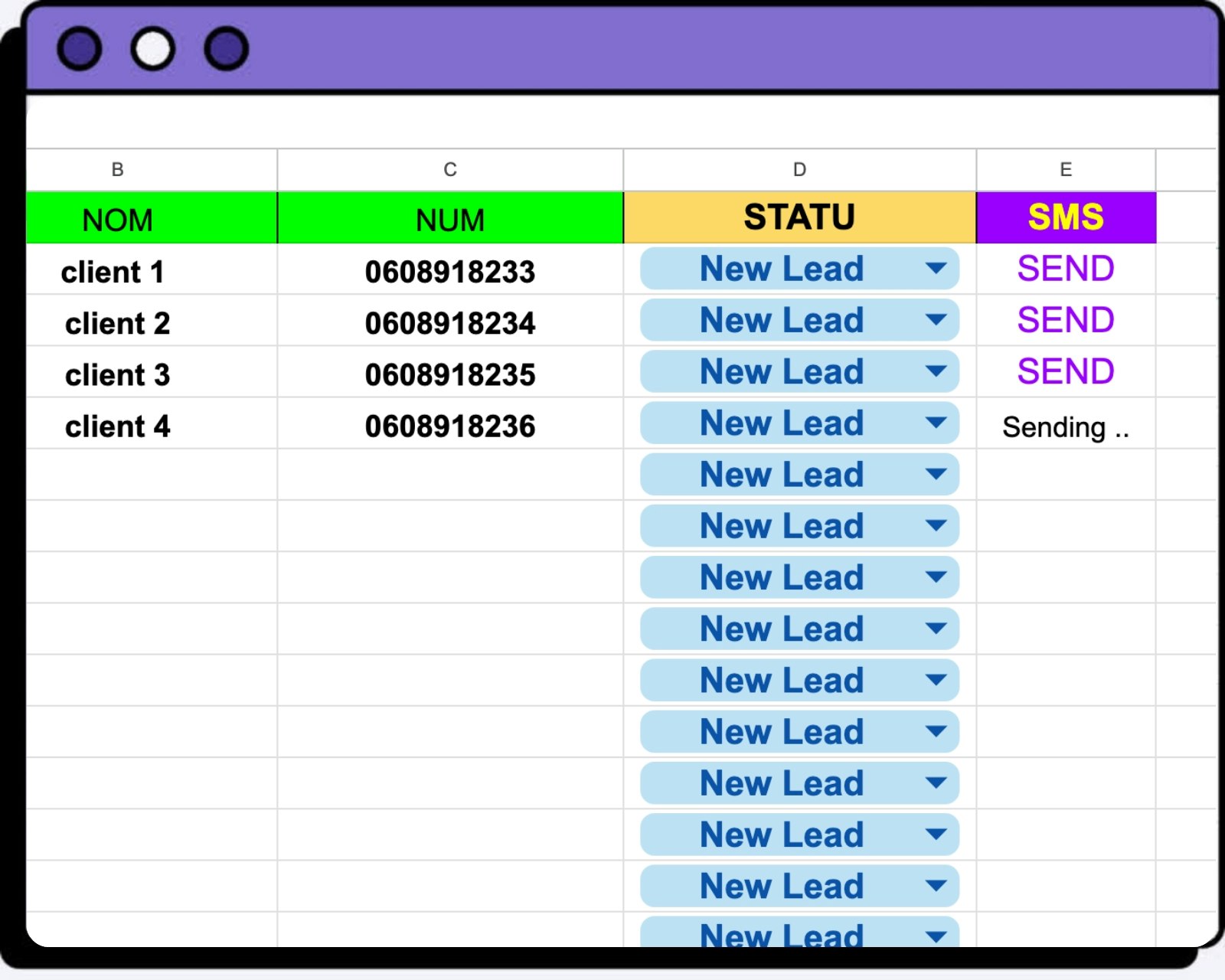 Google Sheets SMS from Your Phone Number gallery image