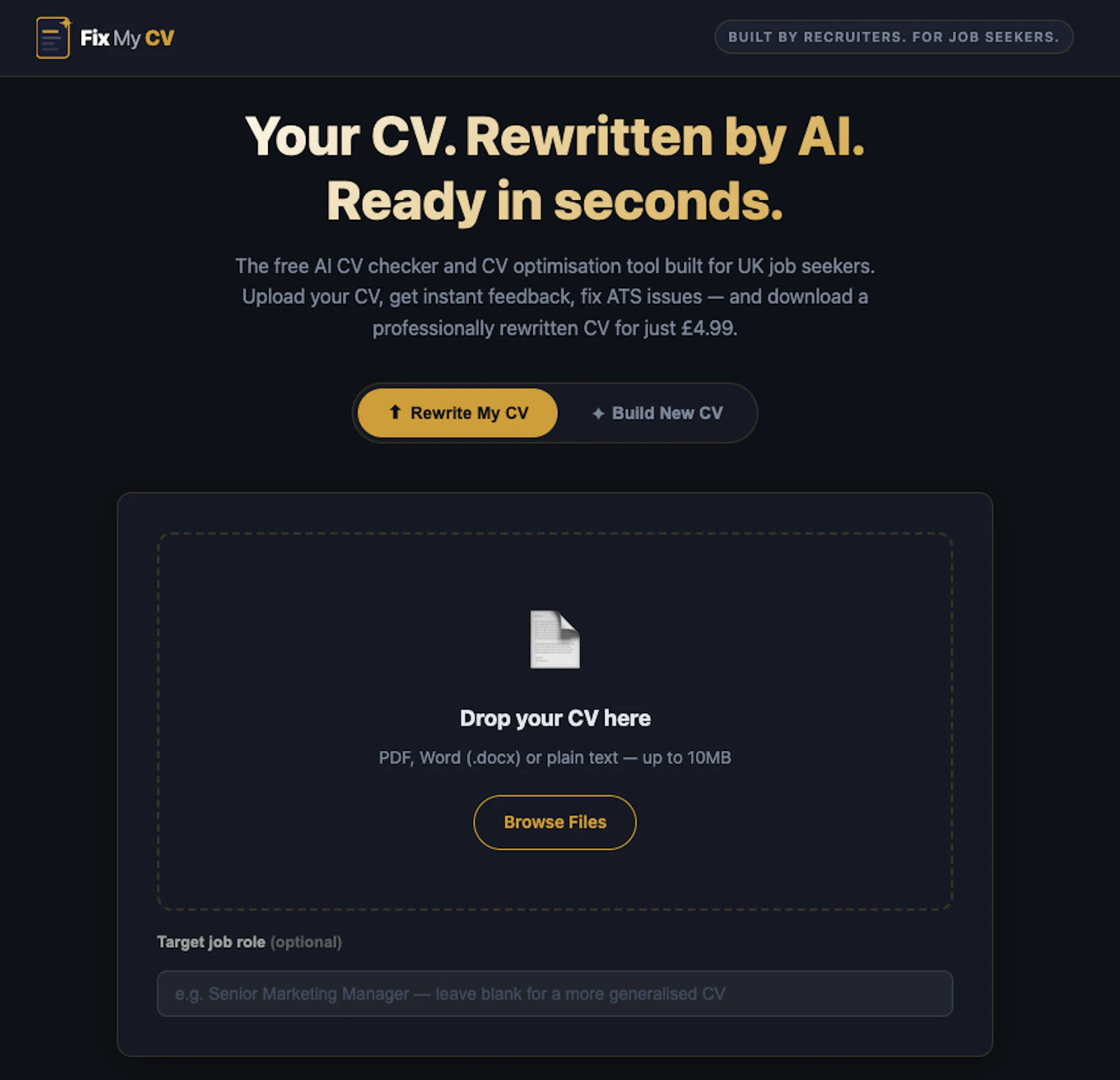 FixMyCV.co screenshot 1