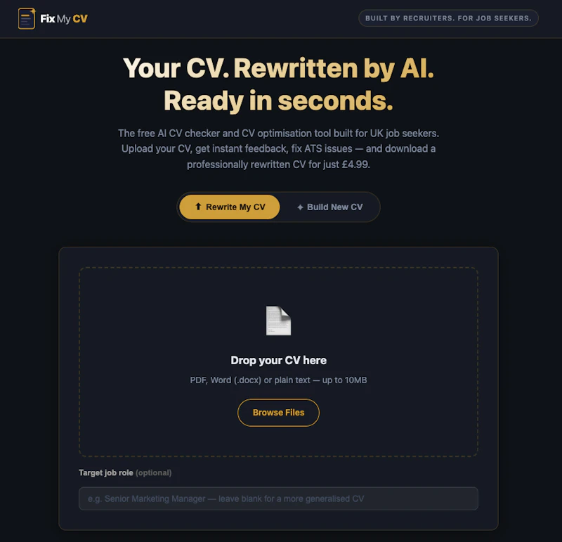 FixMyCV.co screenshot 1