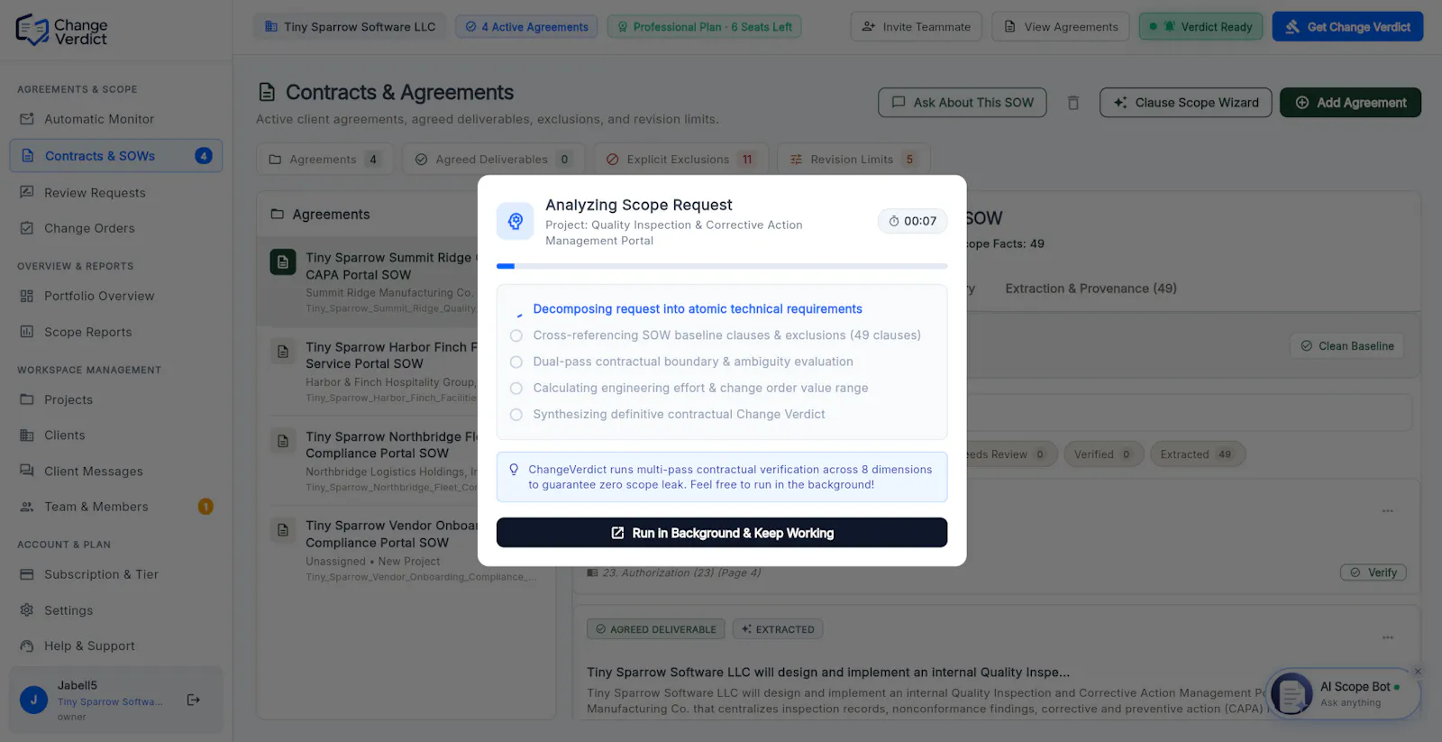 ChangeVerdict screenshot 2