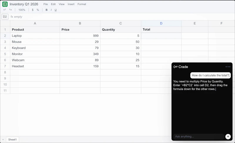 Crade AI screenshot 2