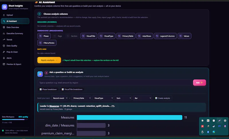 Sheet Insights BI screenshot 2