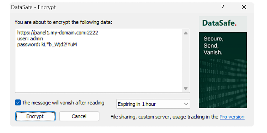 DataSafe – Encrypted messages via hotkey