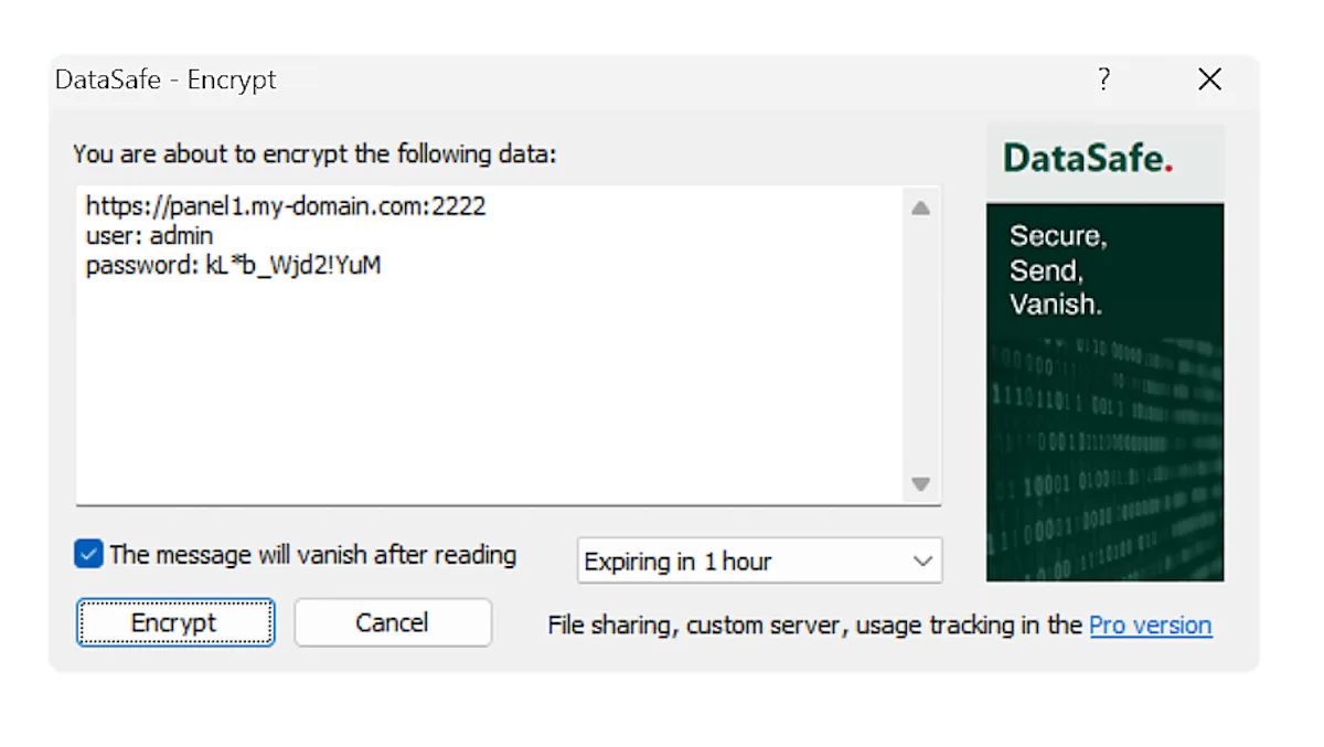 DataSafe – Encrypted messages via hotkey