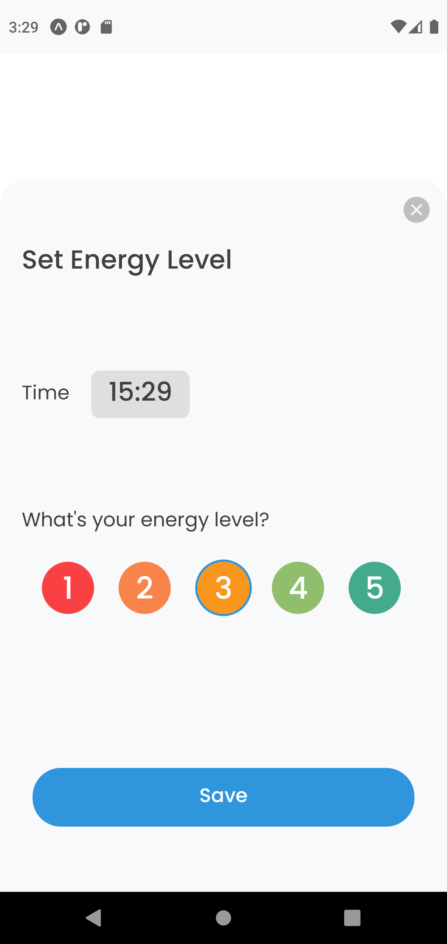 Tracker de niveau d'énergie media 12