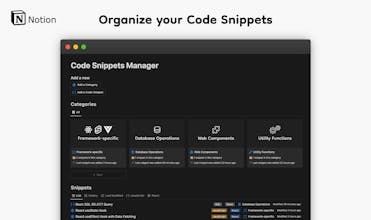 Revolutionary template that streamlines workflow and organizes code snippets
