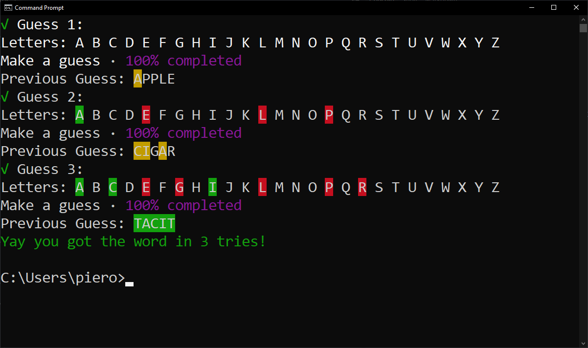Clordle | Command-Line Wordle gallery image