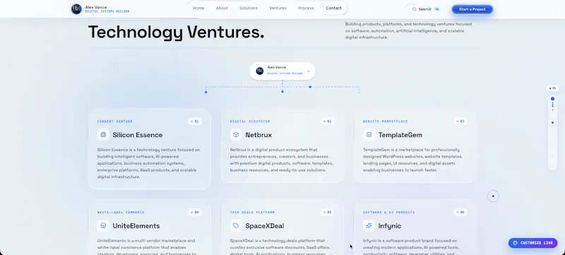 Liquid Glass Portfolio for Tech Founders screenshot 8