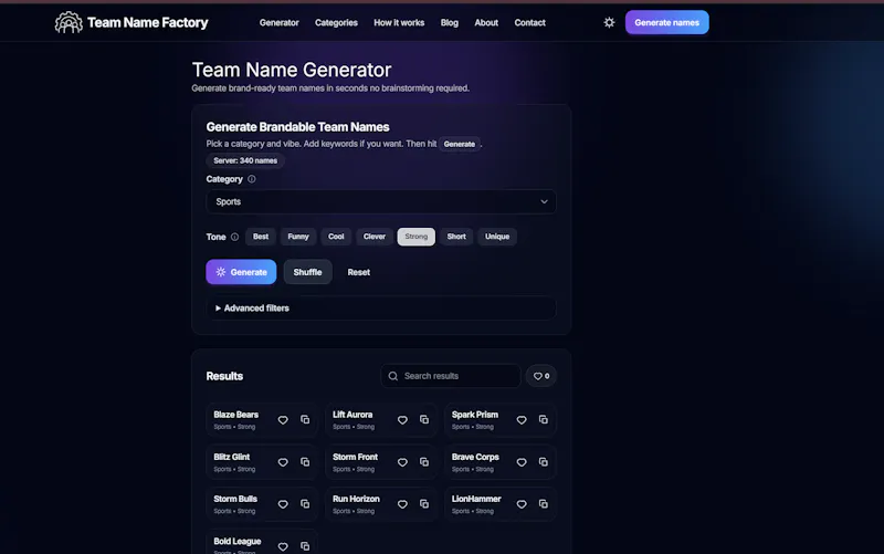 Team Name Factory screenshot 2