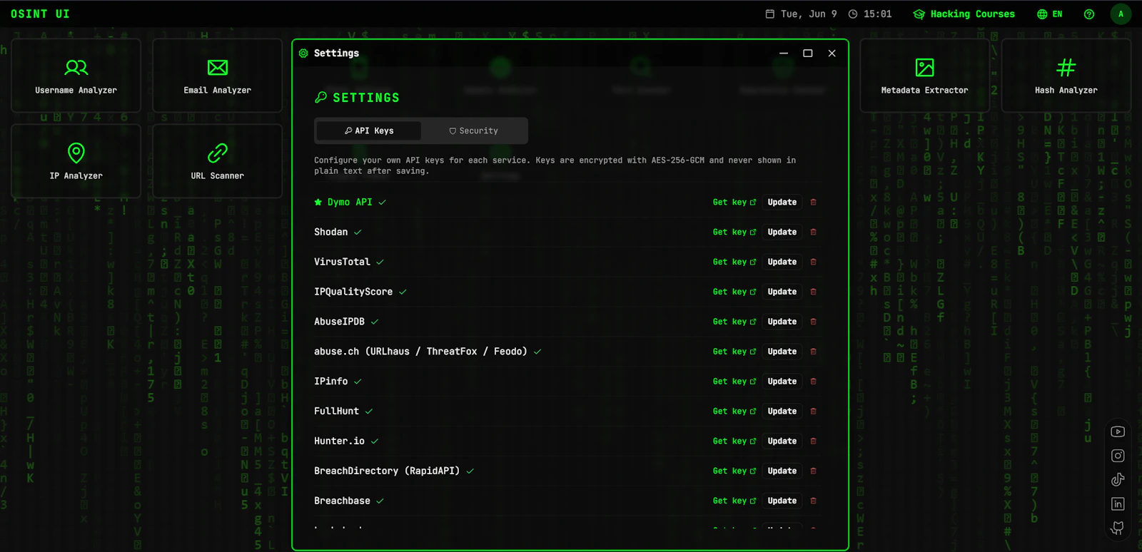 OSINT UI screenshot 4