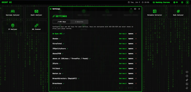 OSINT UI screenshot 4