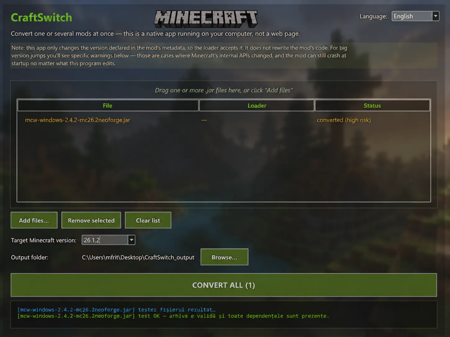 Minecraft-mod-version-convertor gallery image