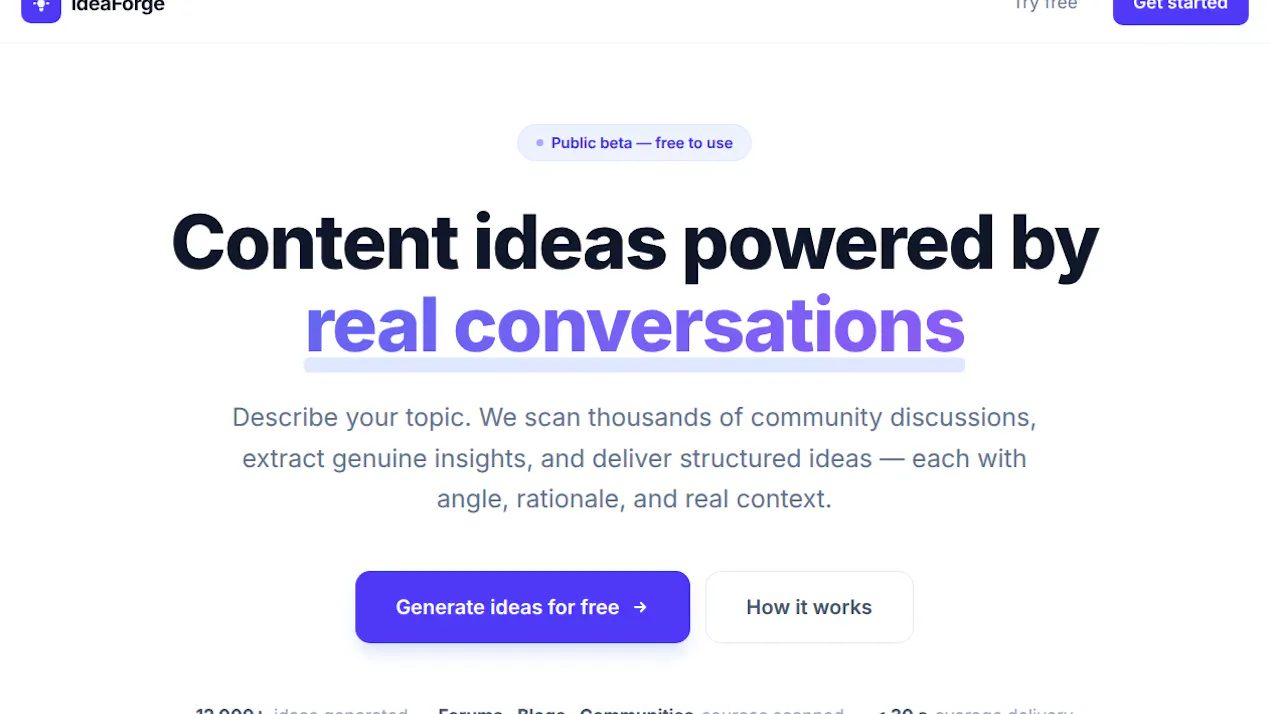 IdeaForge -Ideas from real conversations product
