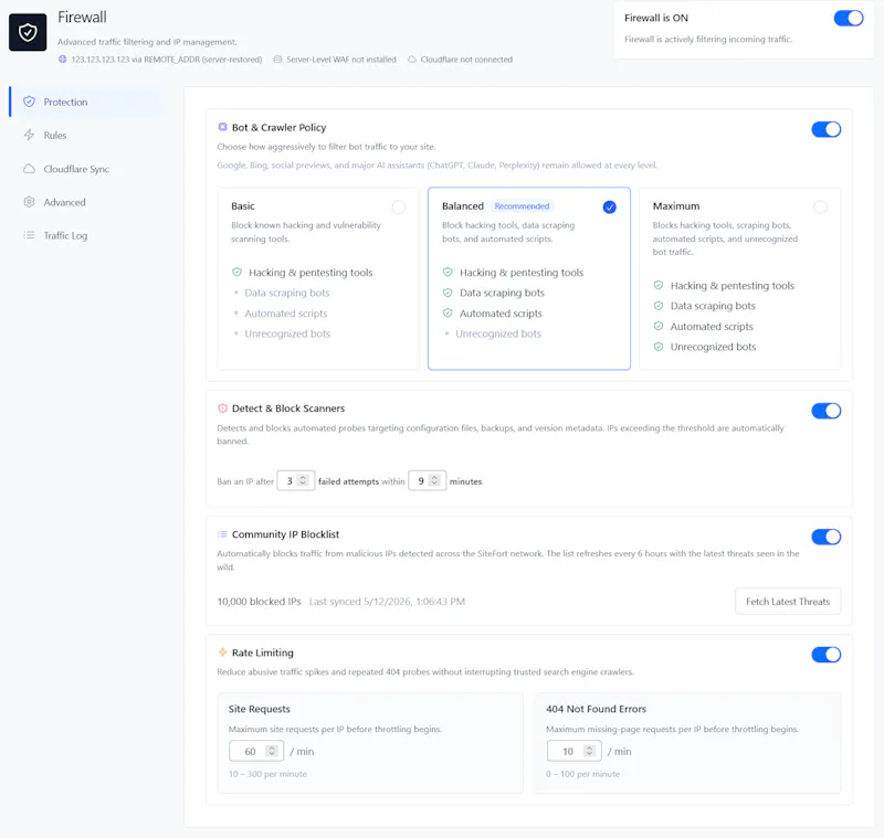 SiteFort – Modern WordPress Security screenshot 4