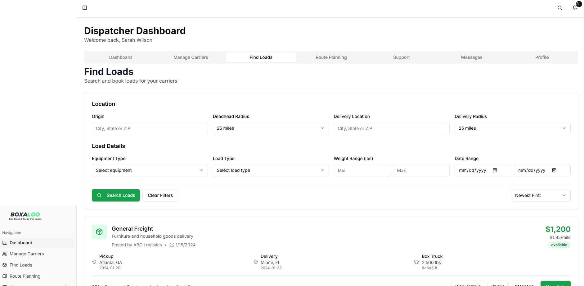 Load Board for Box Trucks & Cargo Vans gallery image
