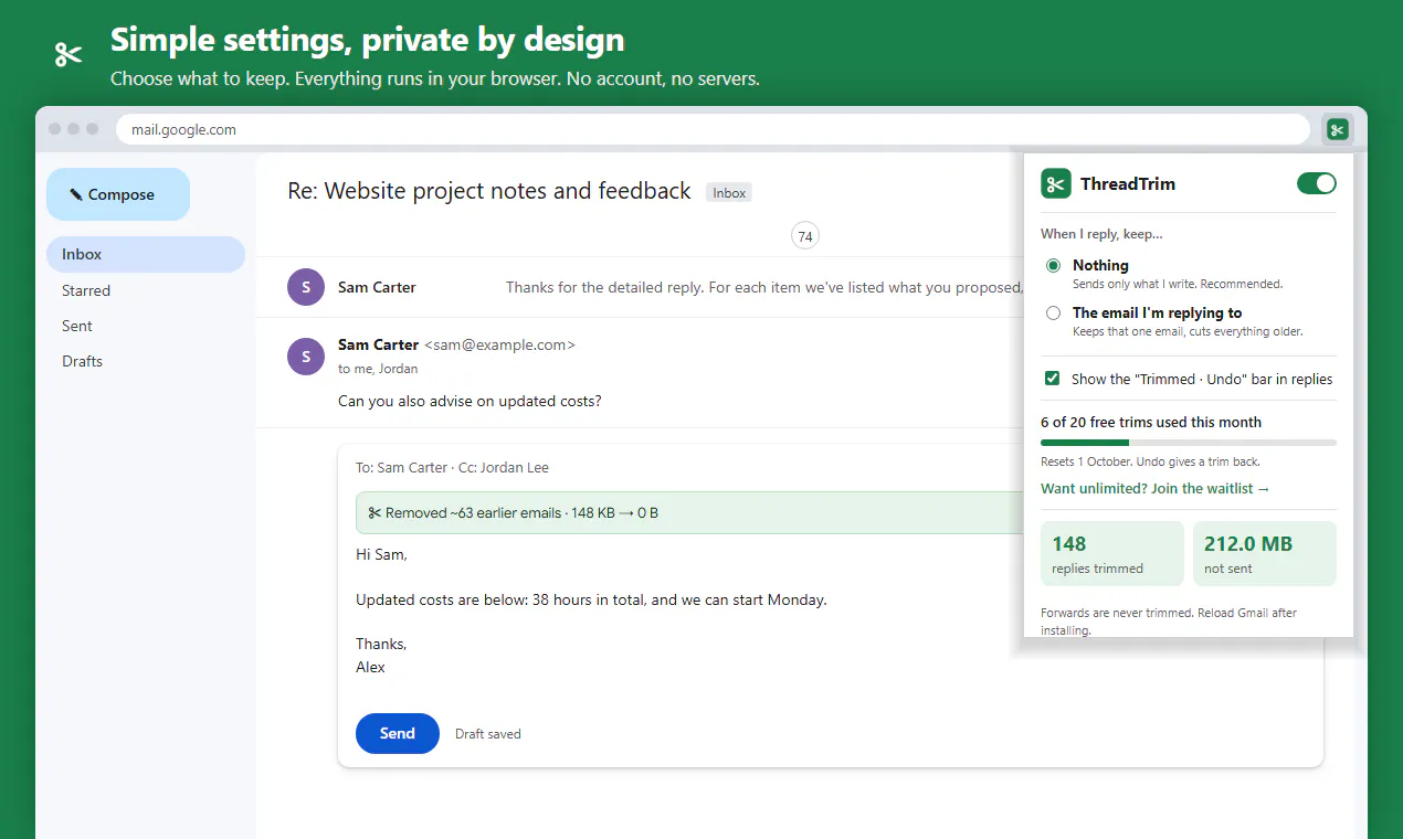 ThreadTrim for Gmail gallery image