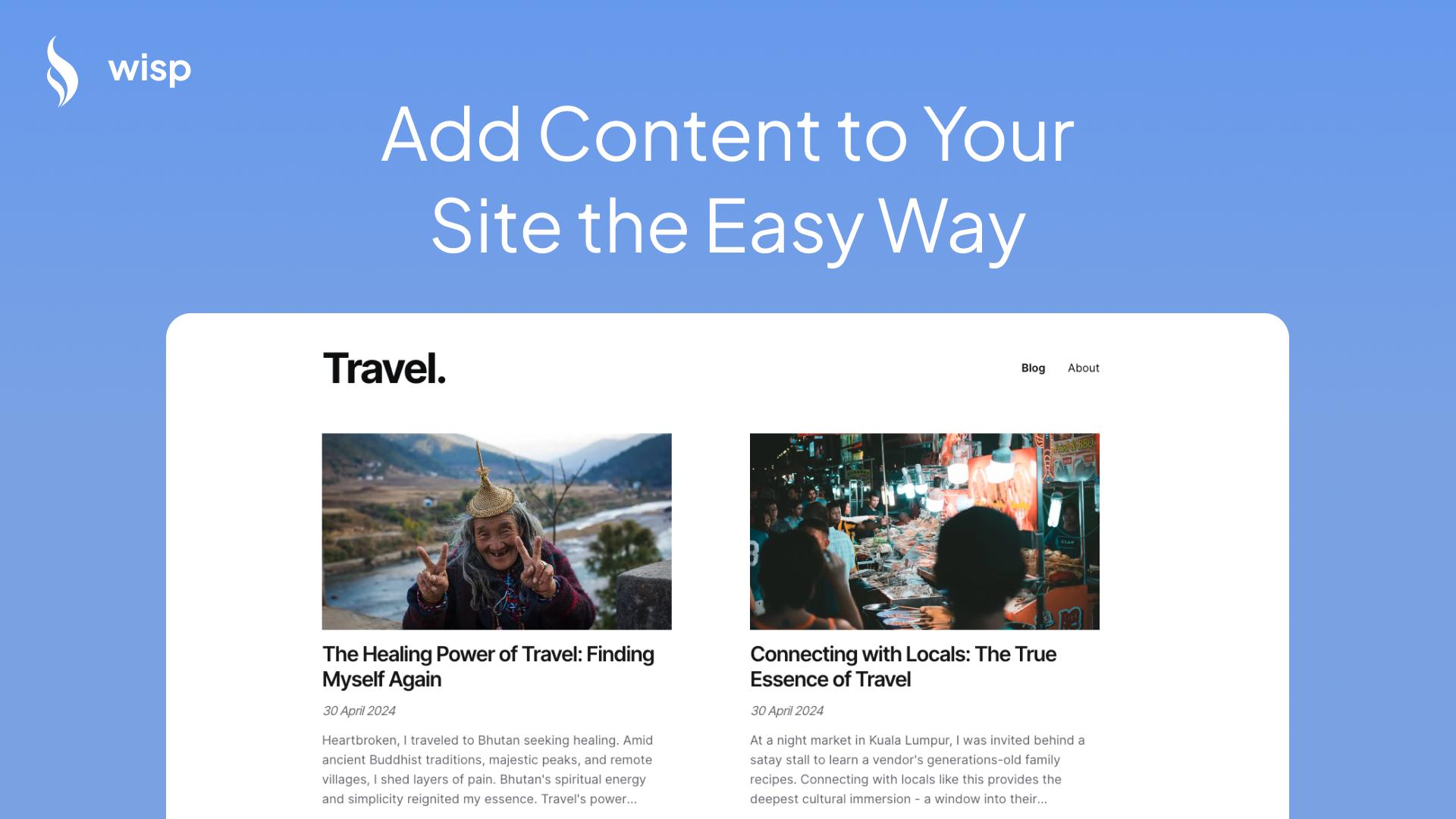 startuptile Wisp CMS-Delightful way to create + manage blogs on existing websites