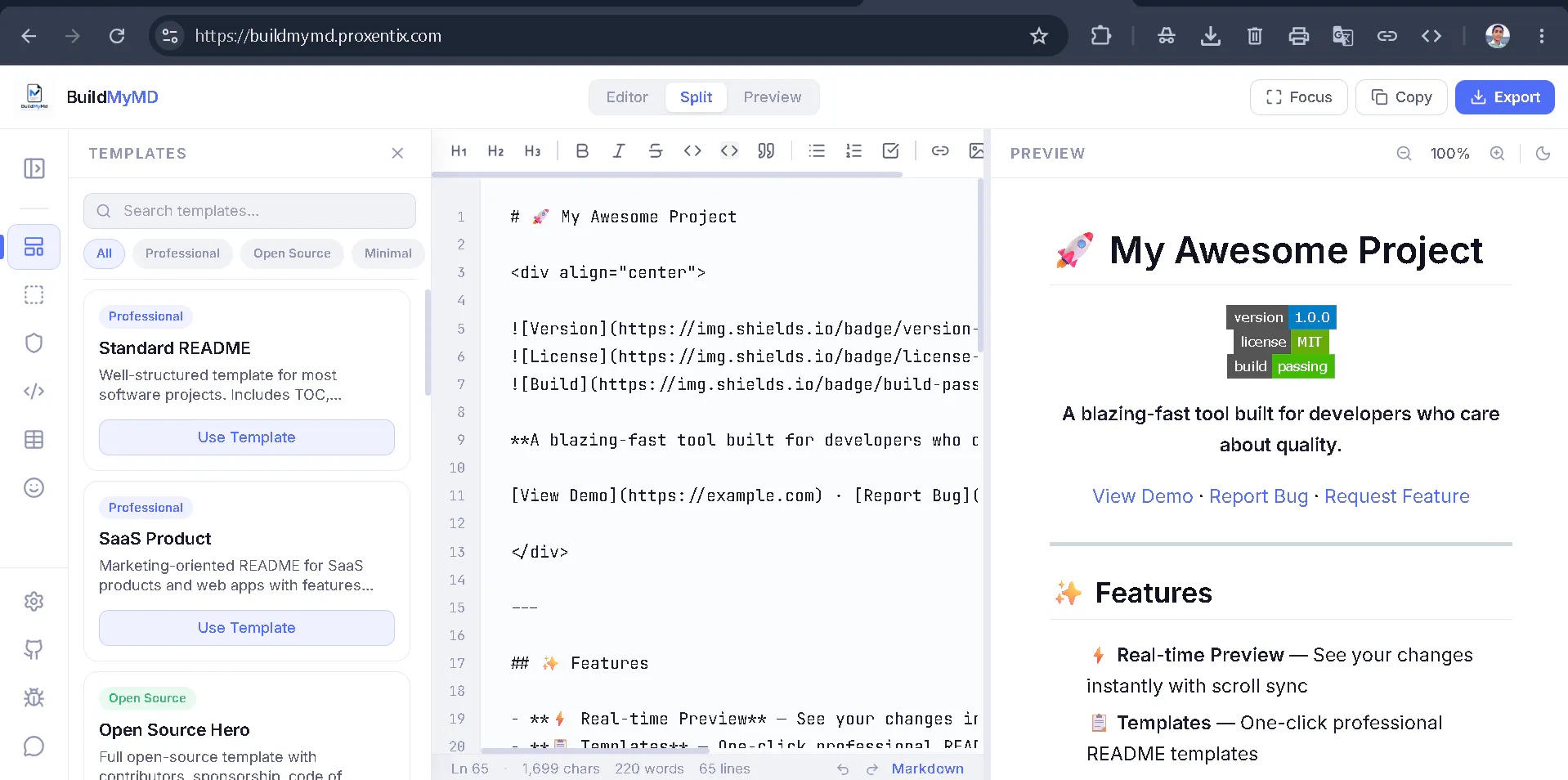 BuildMyMD — Modern Markdown Editor gallery image