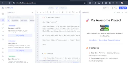 BuildMyMD — Modern Markdown Editor gallery image
