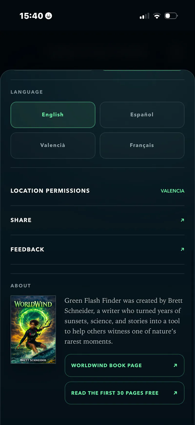 Green Flash Finder screenshot 7