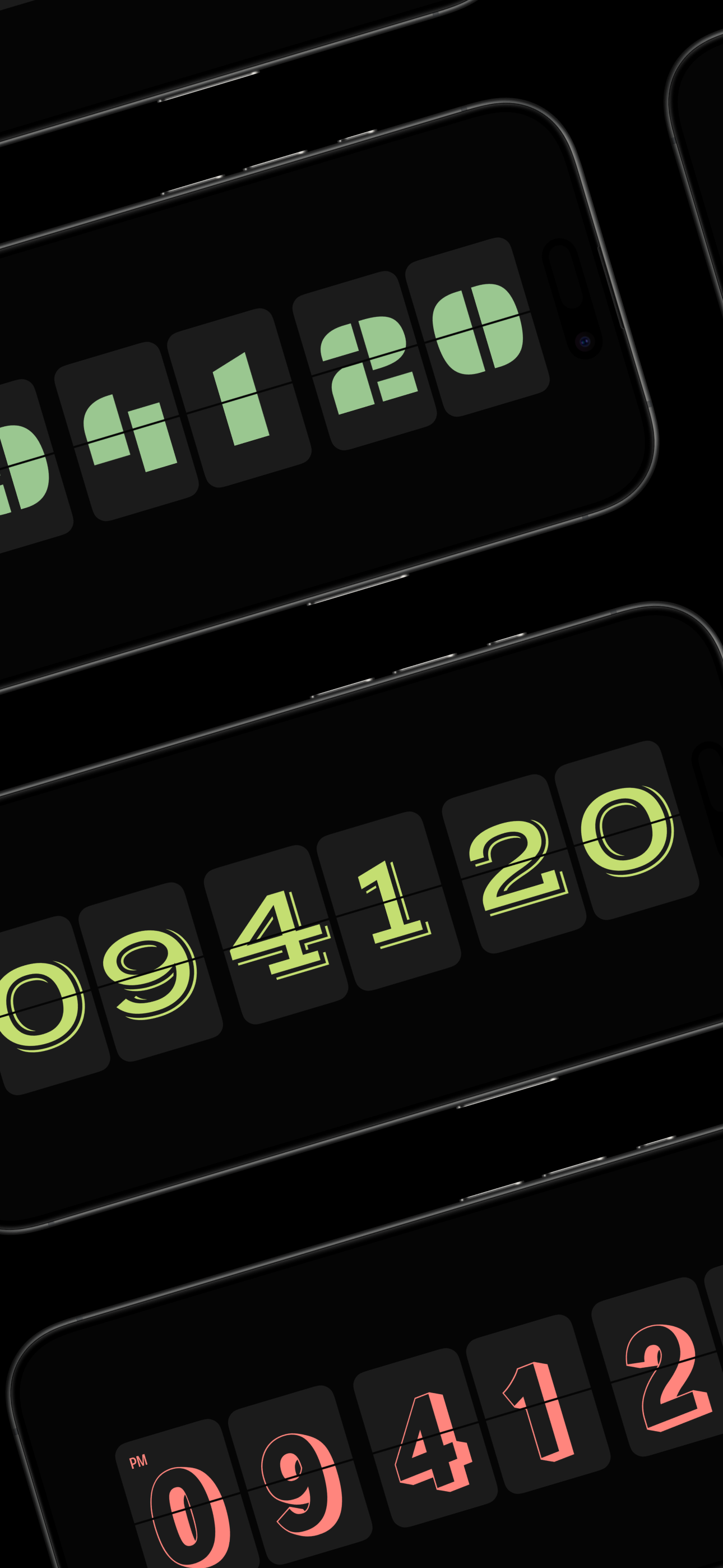 وسائط Flip Clock - عنصر واجهة المستخدم - الوجه الحد الأدنى على مدار الساعة مع خطوط مخصصة ولون 4