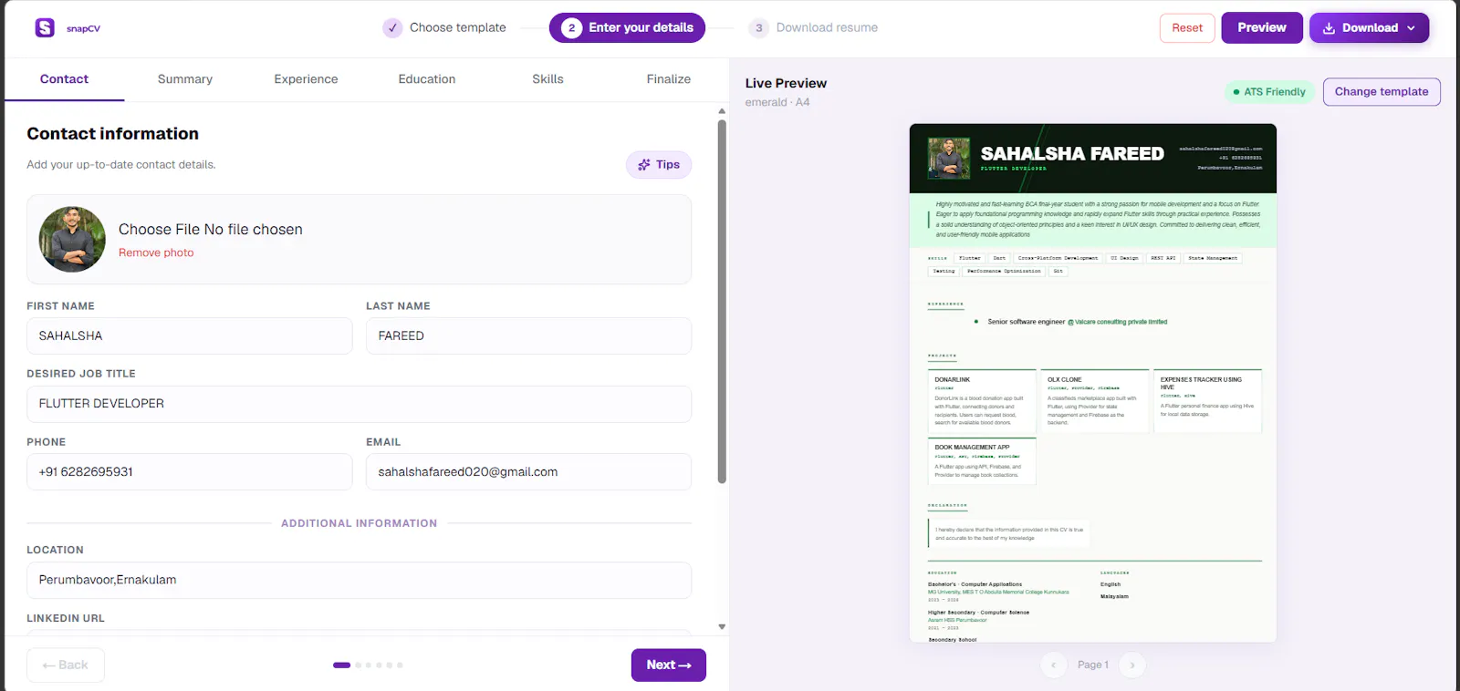 SnapCV screenshot 3