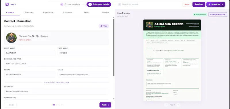 SnapCV screenshot 3