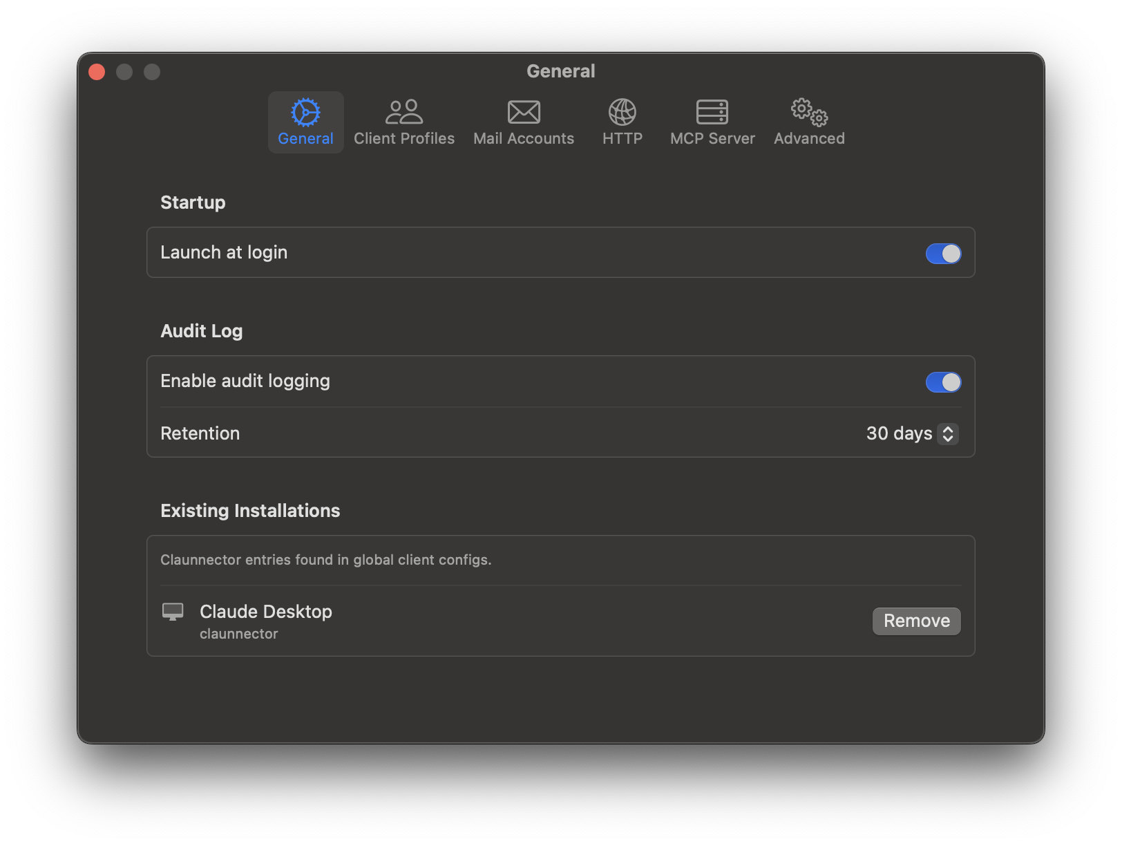 Claunnector v0.6.0 gallery image