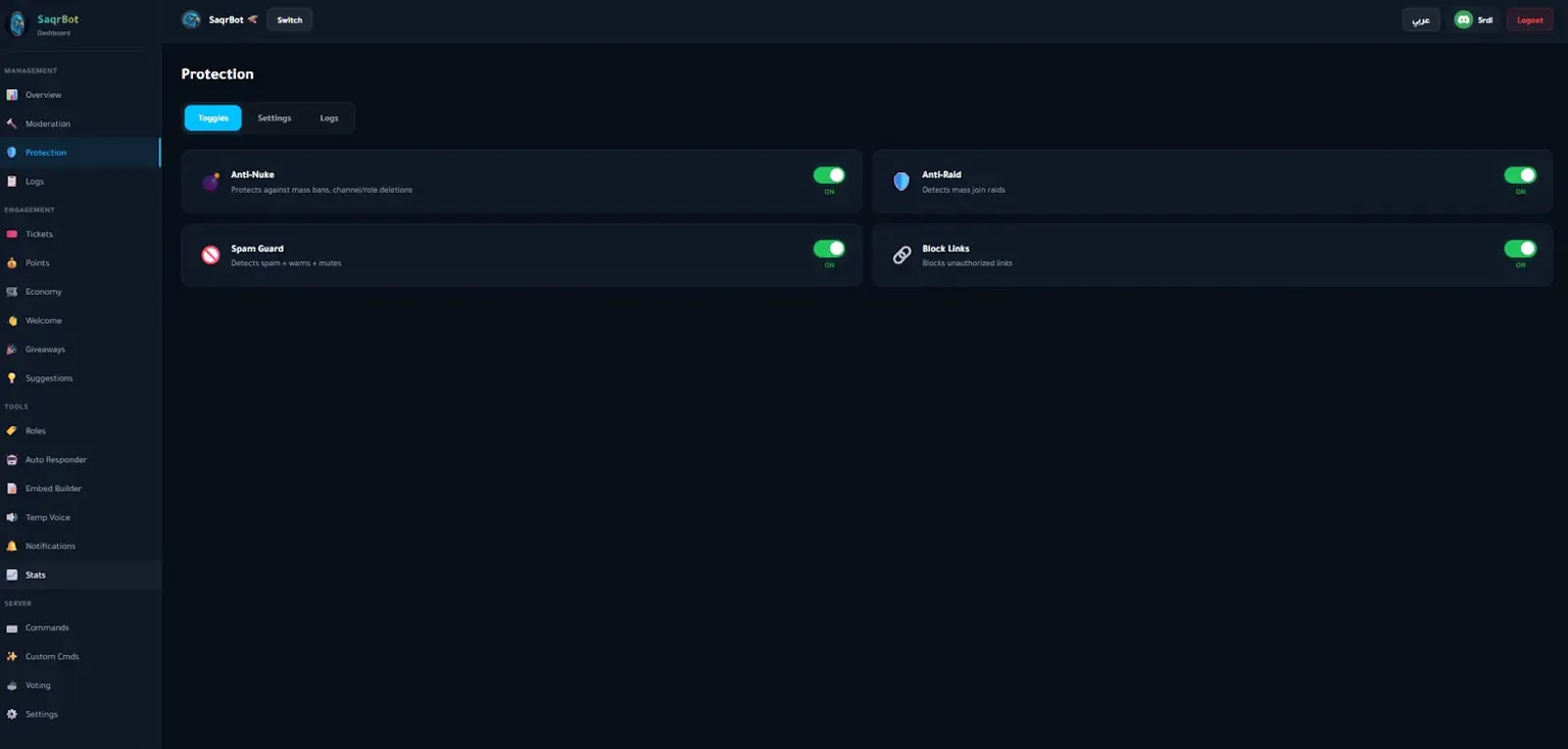 SaqrBot screenshot 1