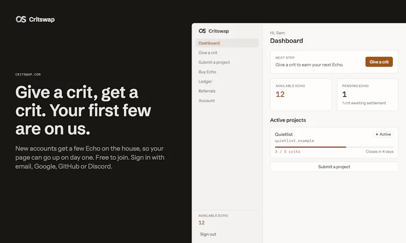 Critswap screenshot 7