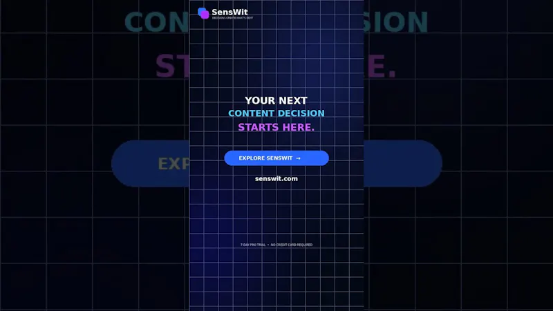 SensWit — Content Decision Intelligence screenshot 1 (video preview)