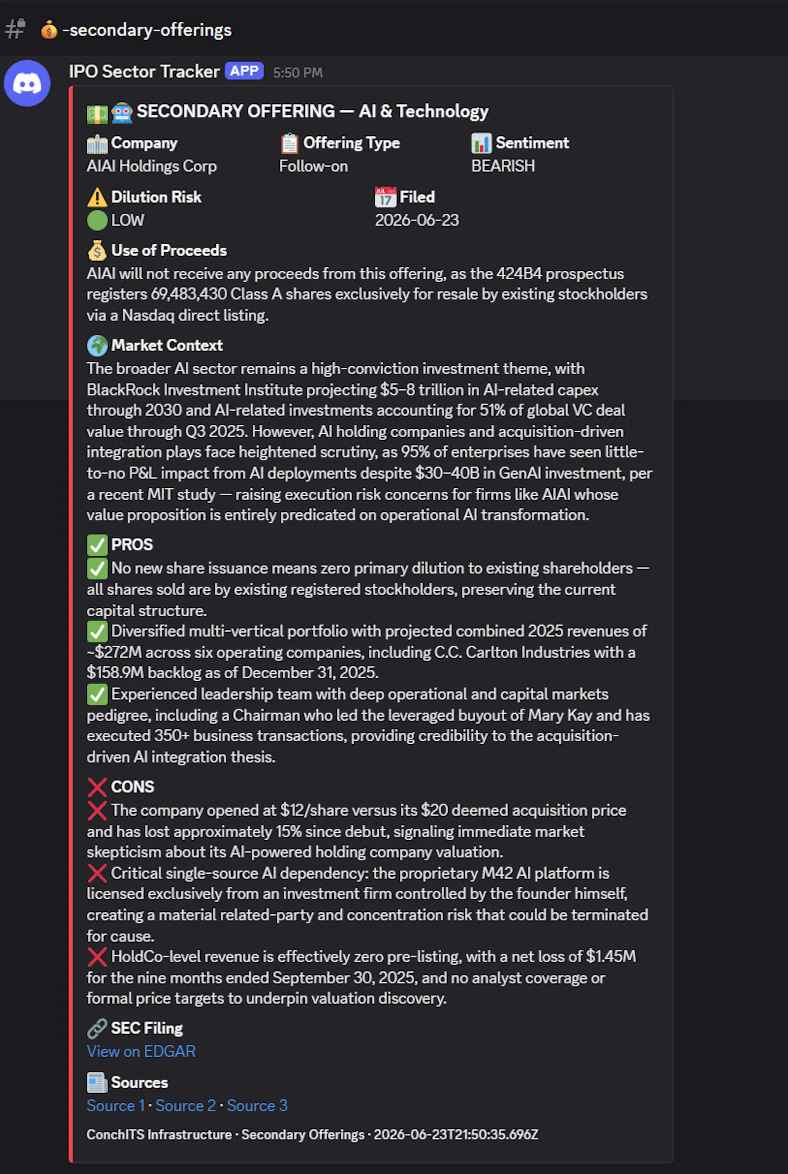 IPO Intelligence Feed — ConchITS screenshot 4