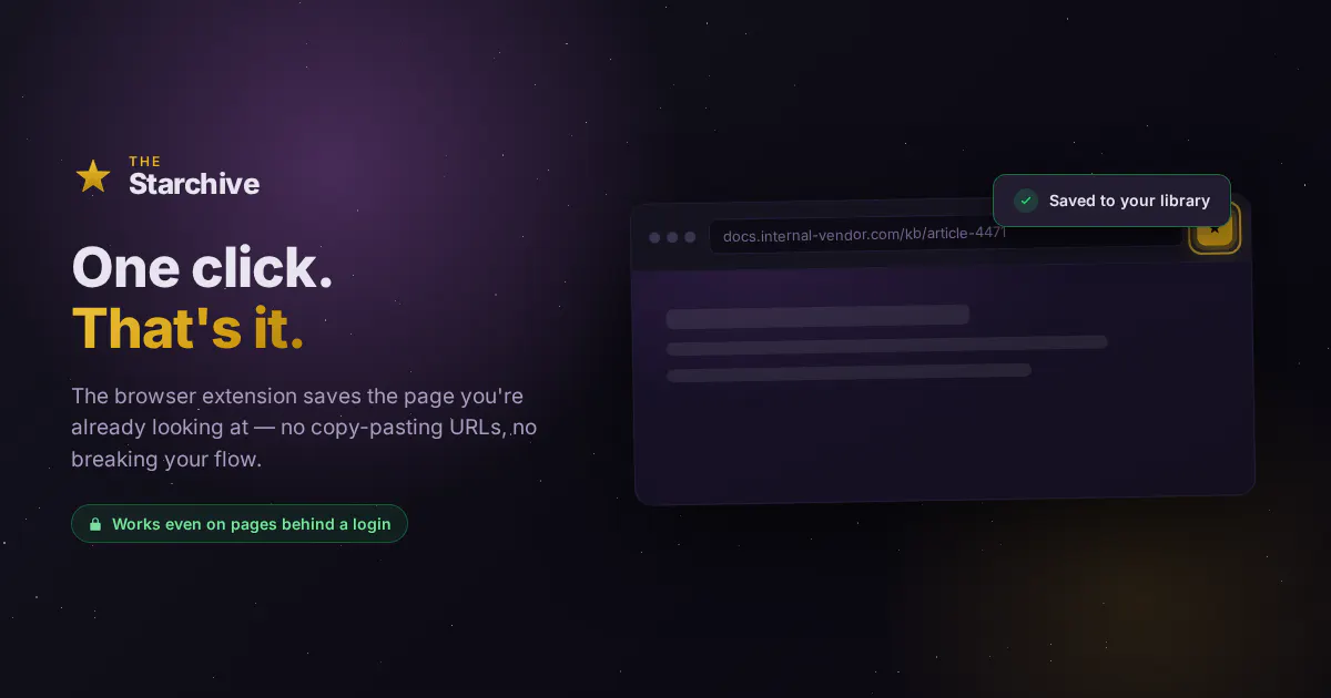The Starchive — Bookmarks that never die gallery image