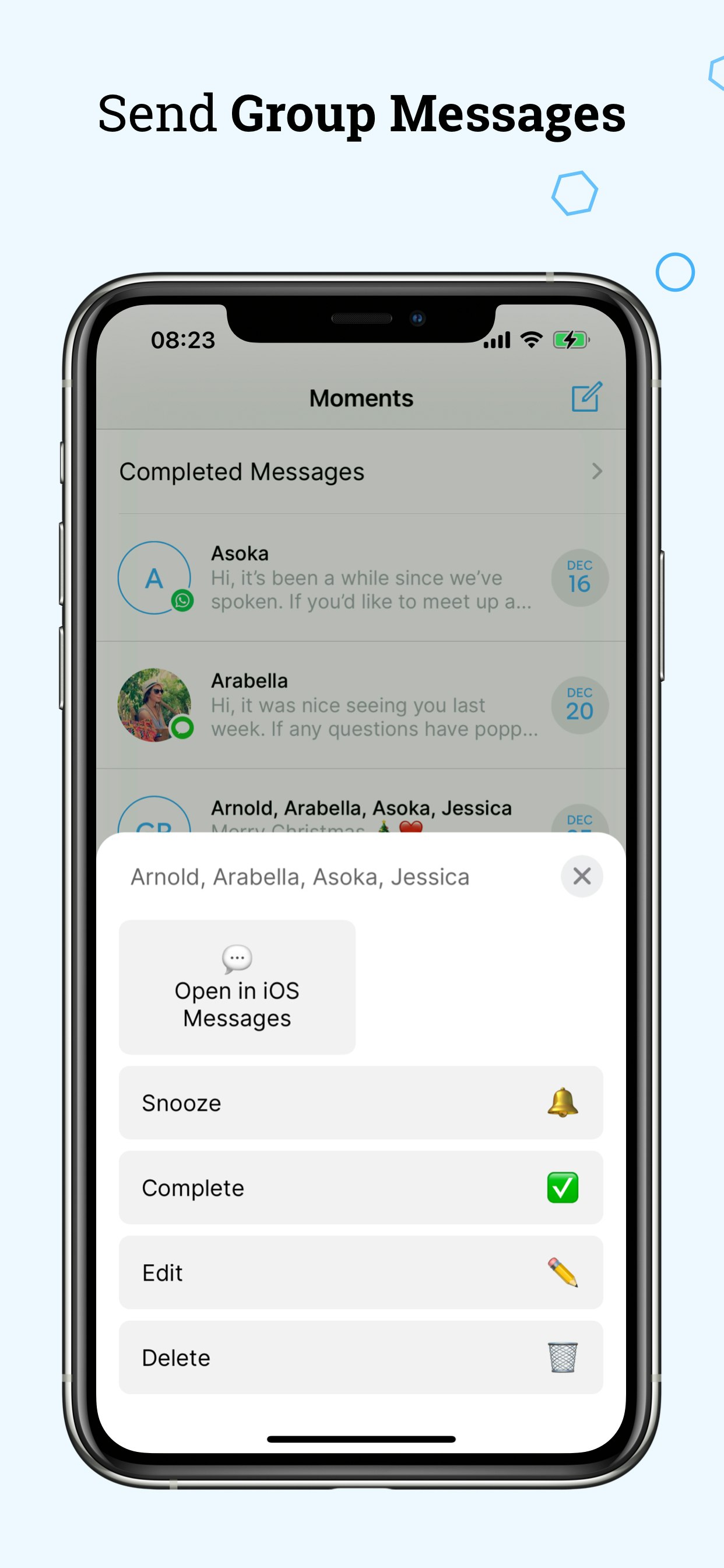 Geplant für iOS -Nachrichten & WhatsApp - Planen Sie Ihre Texte über iOS -Nachrichten und WhatsApp Medien 5