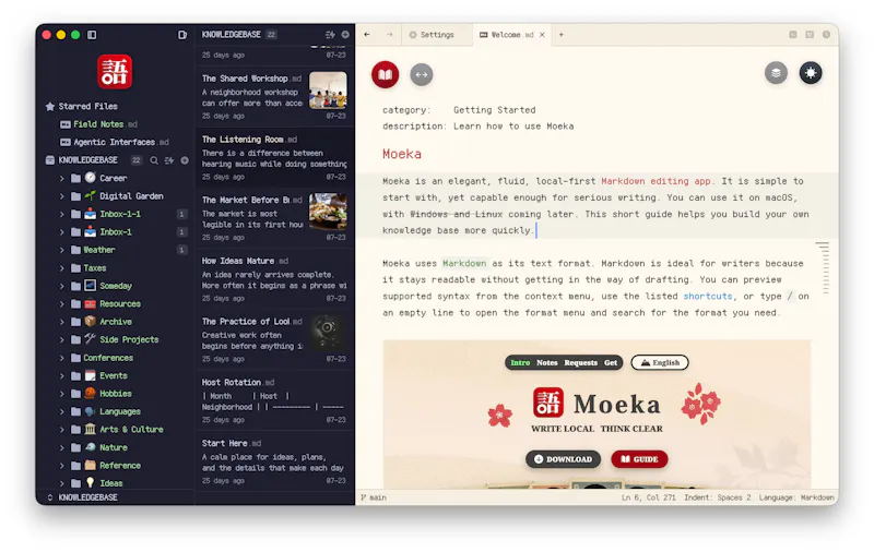 Moeka screenshot 3