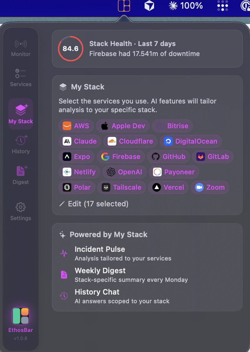 EthosBar screenshot 4