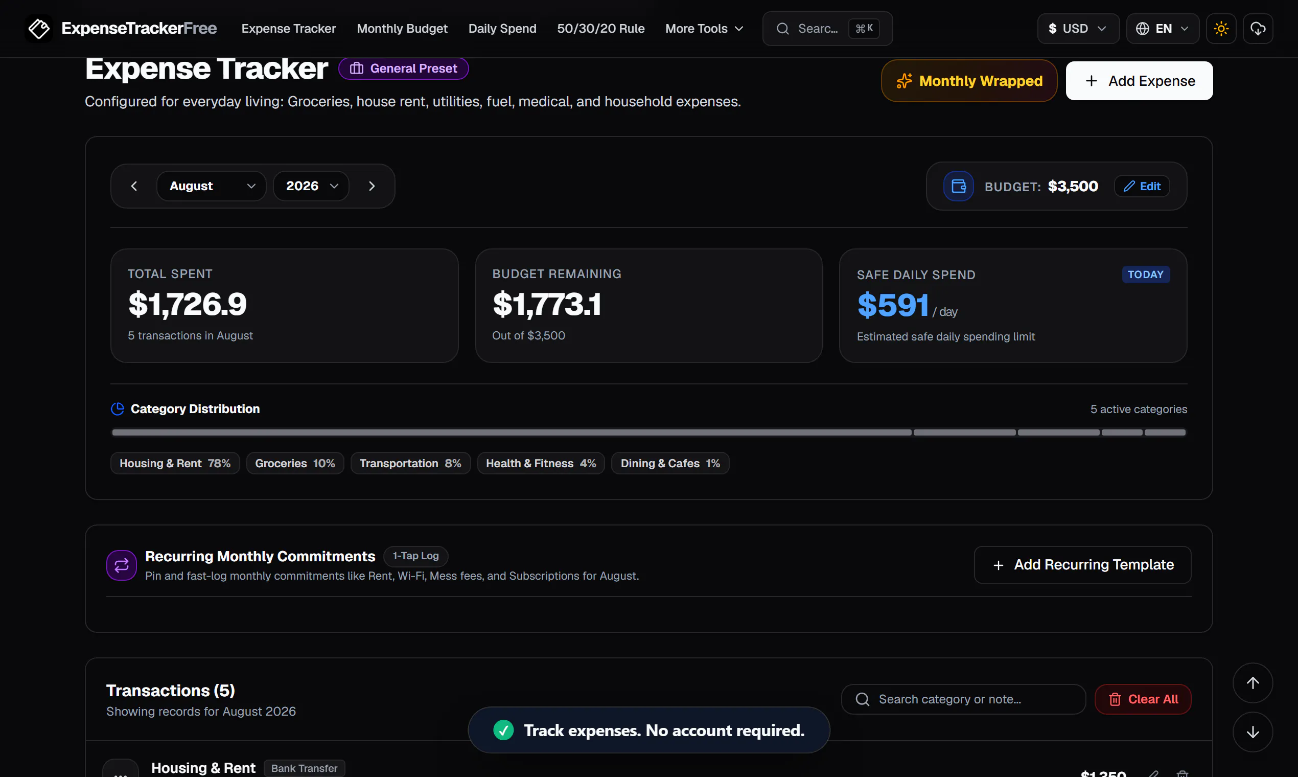 ExpenseTrackerFree gallery image